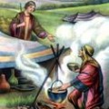 Jacob feeds Esau