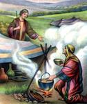 Jacob & Esau Jacob feeds Esau